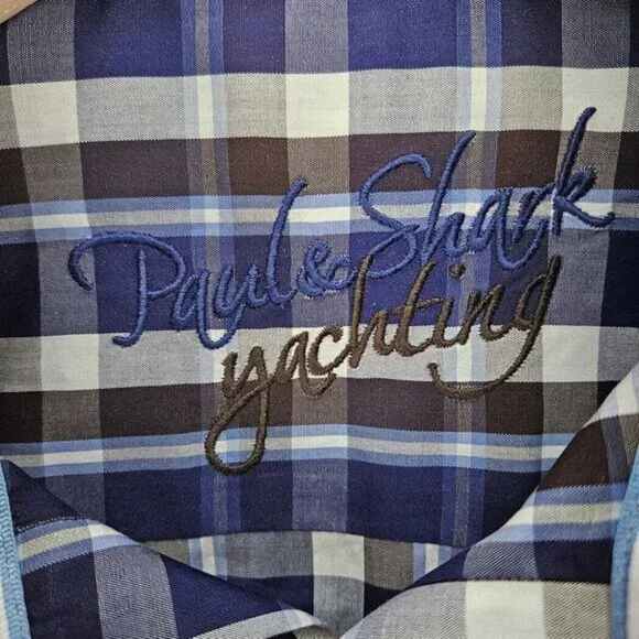 Paul and Shark Yachting Made In Italy Dress Shirt Mens Size 38 Long Sleeve Plaid - Picture 7 of 10